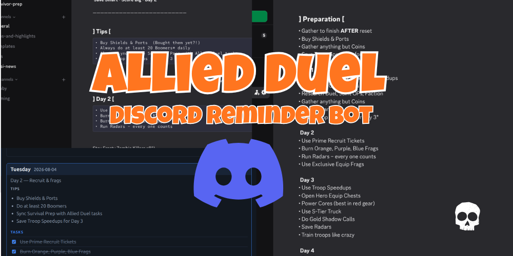 Discord Allied Duel reminder bot
